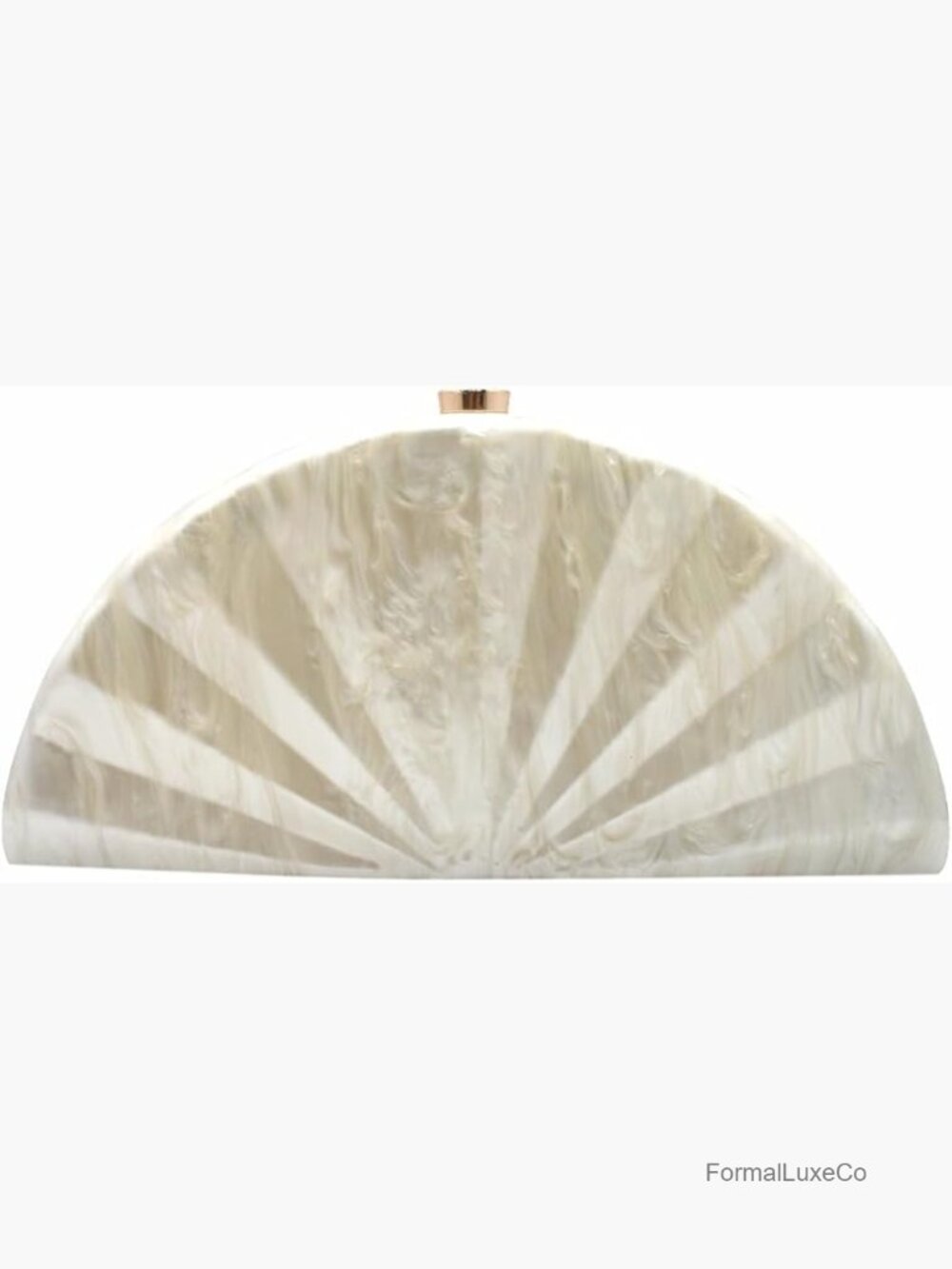 Fan Shell Acrylic Clutch Purse Marble Evening Bag Unique Handbag Wedding Purse